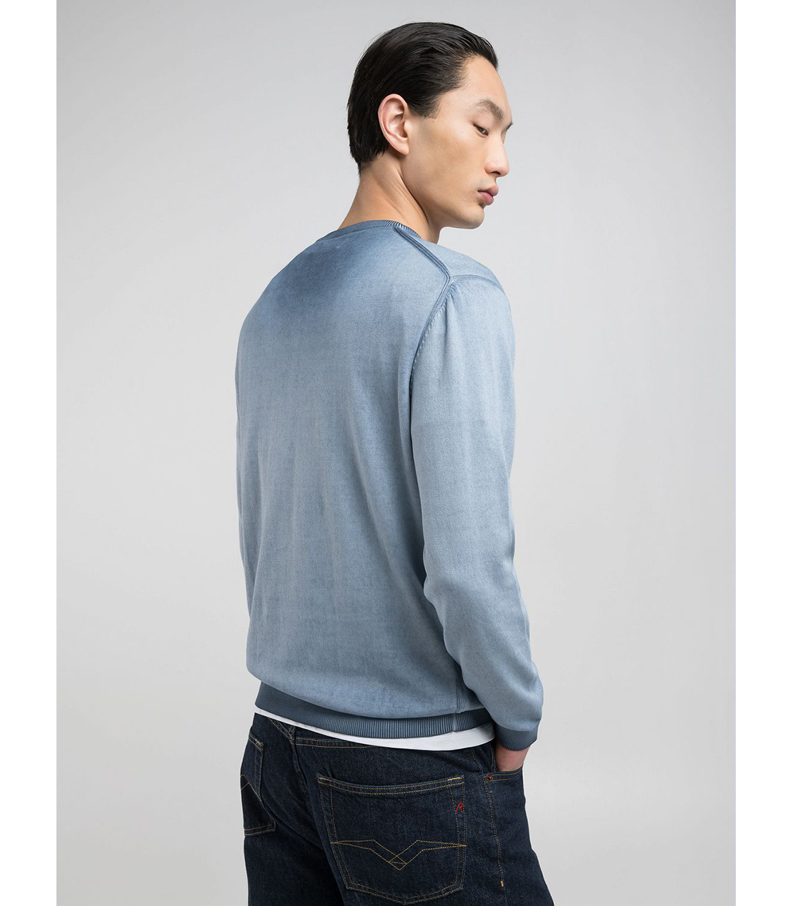 オンブレ ソフトコットンニット 詳細画像 グレイッシュブルー 2